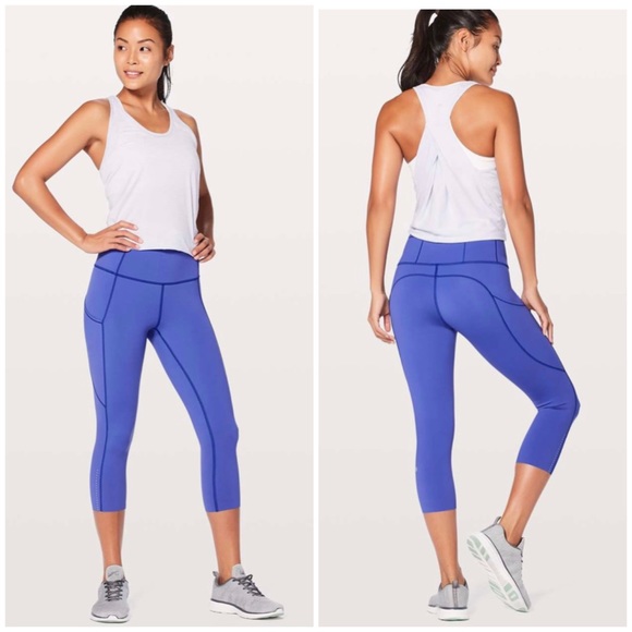 lululemon athletica Pants - Lululemon Fast and Free Crop 19” Leggings Blue 6